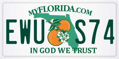 FL license plate EWUS74