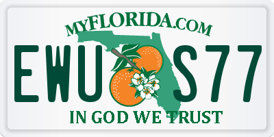 FL license plate EWUS77