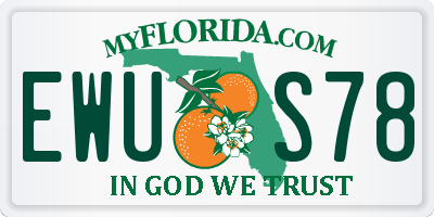 FL license plate EWUS78
