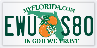 FL license plate EWUS80