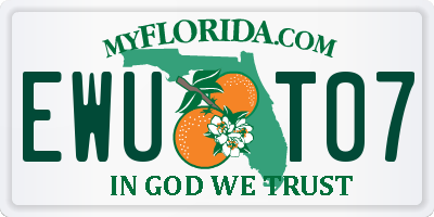 FL license plate EWUT07
