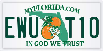 FL license plate EWUT10
