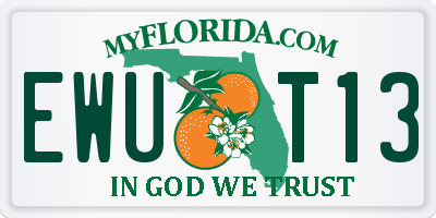 FL license plate EWUT13