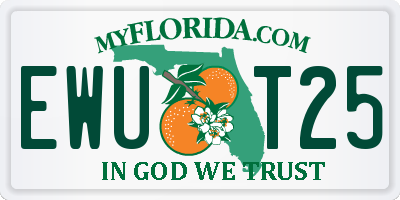 FL license plate EWUT25