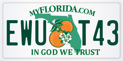 FL license plate EWUT43