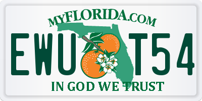 FL license plate EWUT54