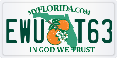 FL license plate EWUT63