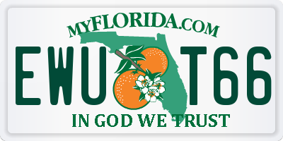 FL license plate EWUT66