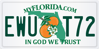 FL license plate EWUT72
