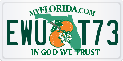 FL license plate EWUT73