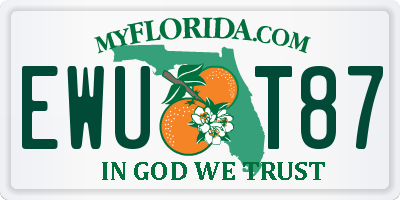 FL license plate EWUT87