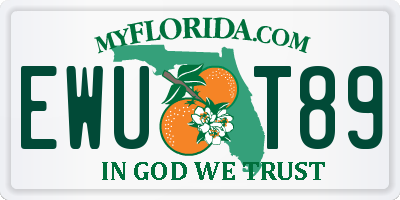 FL license plate EWUT89