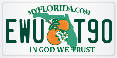 FL license plate EWUT90