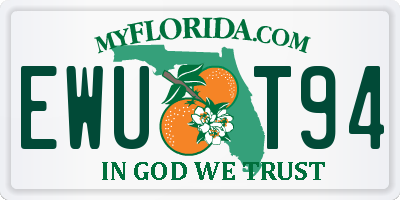 FL license plate EWUT94