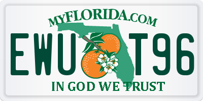 FL license plate EWUT96