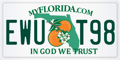 FL license plate EWUT98