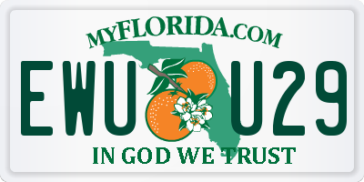 FL license plate EWUU29
