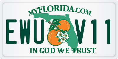 FL license plate EWUV11
