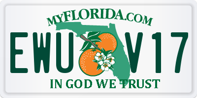 FL license plate EWUV17