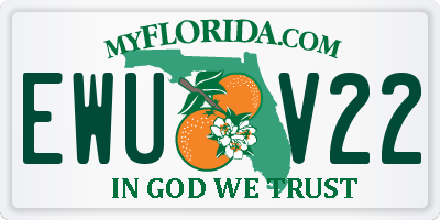 FL license plate EWUV22