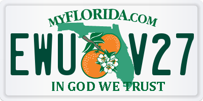 FL license plate EWUV27