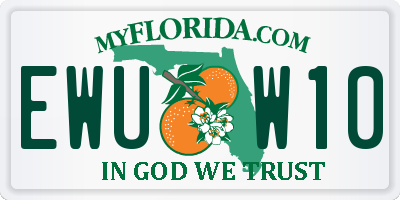 FL license plate EWUW10