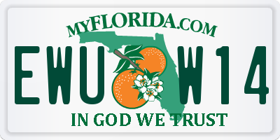 FL license plate EWUW14
