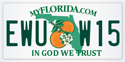 FL license plate EWUW15