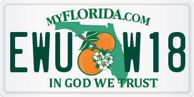 FL license plate EWUW18