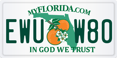 FL license plate EWUW80