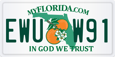 FL license plate EWUW91