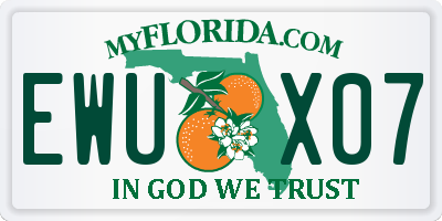 FL license plate EWUX07