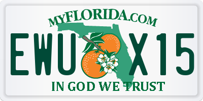 FL license plate EWUX15