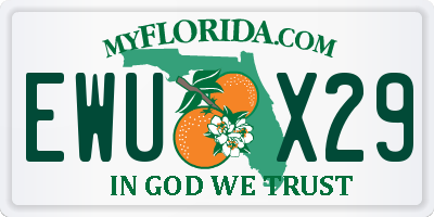 FL license plate EWUX29