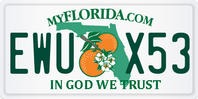 FL license plate EWUX53