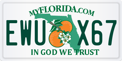 FL license plate EWUX67