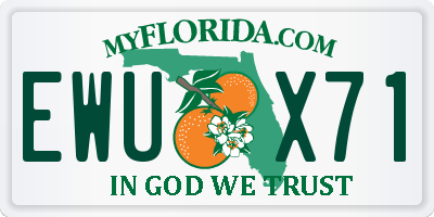FL license plate EWUX71