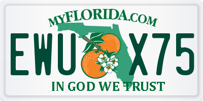 FL license plate EWUX75