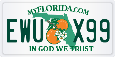 FL license plate EWUX99