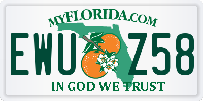 FL license plate EWUZ58