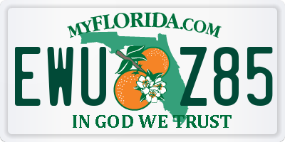 FL license plate EWUZ85