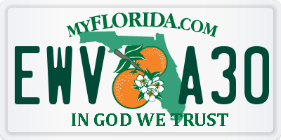 FL license plate EWVA30