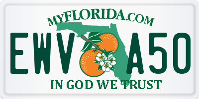 FL license plate EWVA50