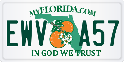 FL license plate EWVA57