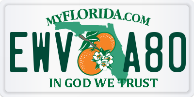 FL license plate EWVA80
