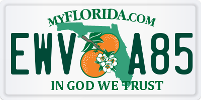 FL license plate EWVA85