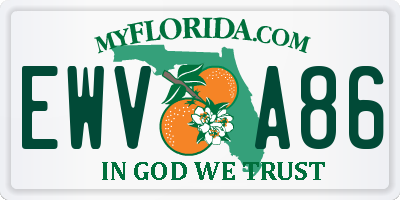 FL license plate EWVA86