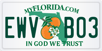 FL license plate EWVB03