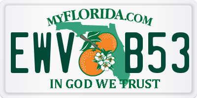 FL license plate EWVB53
