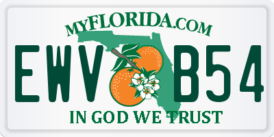 FL license plate EWVB54